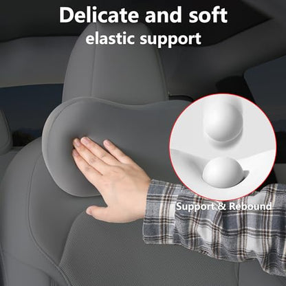 Car Headrest Pillow for Neck Support Memory Foam Car Neck Pillow Universal Fit Head Rest Travel Pillow Car Pillow for Pain Relief While Driving Grey 2pc - size: Silky Headrest Grey 2pc