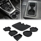 Auovo 3D Cup Holder Insert Liners Compatible with Toyota RAV4 Accessories 2025 2024 2023 2022 2021 2020 2019 Car Custom Cup Holder Mats Pads 4-pc Set (Black Trim) - color: Black, size: 4PCS