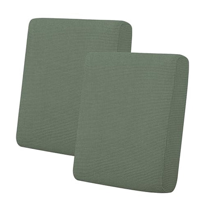 Easy-Going Stretch Individual Loveseat Couch Cushion Cover Sofa Cushion Furniture Protector Sofa slipcover Soft Flexibility with Elastic Bottom (2-piece Loveseat Cushion Cover, Greyish Green) - color: Greyish Green, size: 2-piece