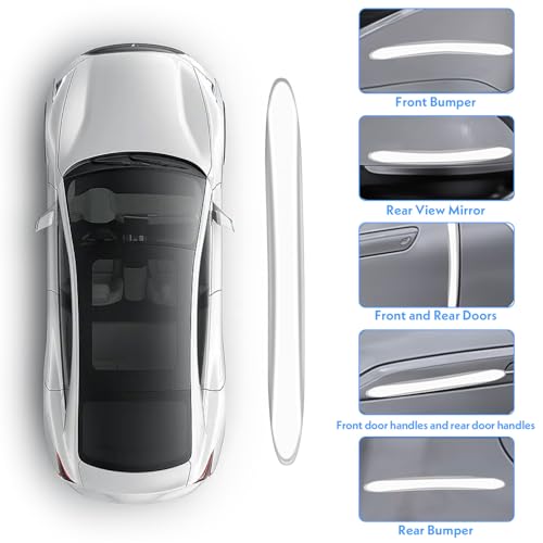 4Pcs Silicone Car Door Edge Guards, Anti-Collision Bumper Guard Protector Clear Strips Protector Universal Car Door Protectors Trim Molding for Sedans SUV Bumper Rearview Mirror (Transparent)