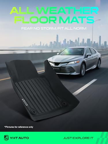 YHTAUTO Floor Mats Compatible with 2014-2017 Infiniti Q50, TPE Floor Liners All-Weather Protection Custom Fit, 1st & 2nd Row, Set of 3 Black