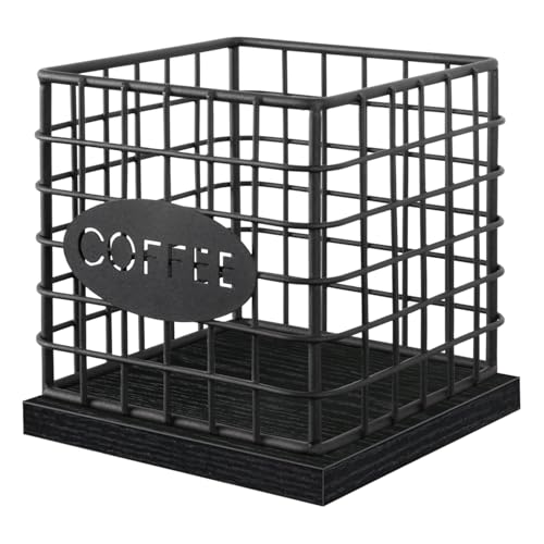 YINMIT K Cup Holder Organizer, Sturdy Coffee Pod Holder Organizer, 35 Kcup Large Capacity Storage Basket for Kitchen Counter and Office Desktop (Black-Square) - color: Black-Square
