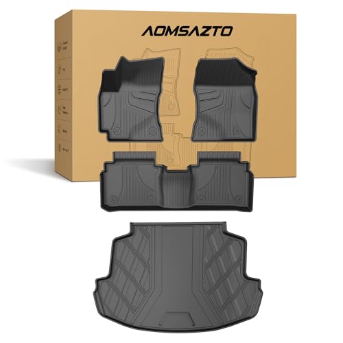 Automotive Floor Mats & Cargo Liners Compatible with 2014 2015 2016 2017 2018 2019 Toyota Corolla Floor Mats & Trunk Mat Set, All Weather TPE Floor Liners Cargo Mats (Not fit Hatchback Model). - style: 2014-2019 | For Toyota Corolla 1st & 2and Row & Cargo