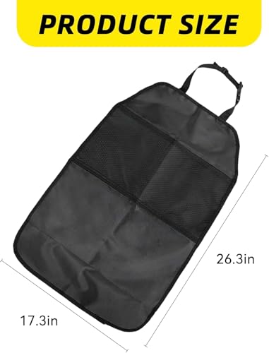 MoNing 2 Pack Car Backseat Protector, Waterproof Seat Back Kick Mats with 2 Mesh Pockets, Adjustable Straps, Easy to Clean Seat Back Covers for Cars, SUVs, Trucks - size: standard size