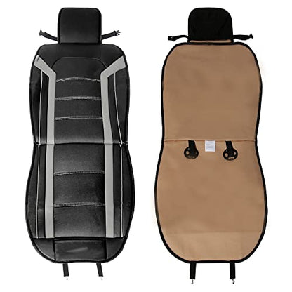 FH Group Car Seat Cover Cushion - 2 Pack Seat Covers for Cars Trucks SUV, Faux Leather Car Seat Cushions, Waterproof Car Seat Cover Cushion, Universal Fit Car Seat protector Front Set Blue - color: Blue - Front Set