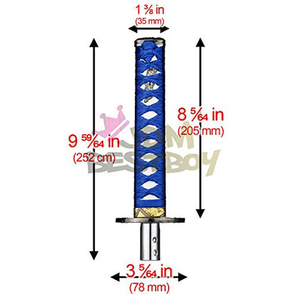 JDMBESTBOY Samurai Sword Blue White Shift Knob Shifter Alloy Katana Adapter Universal 20cm - color: Blue White, size: 20cm