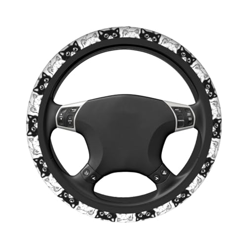 Cat Steering Wheel Covers Non Slip Neoprene Universal 15 Inch Steering Wheel Protector Car Cover for Men Women - color: Cat2