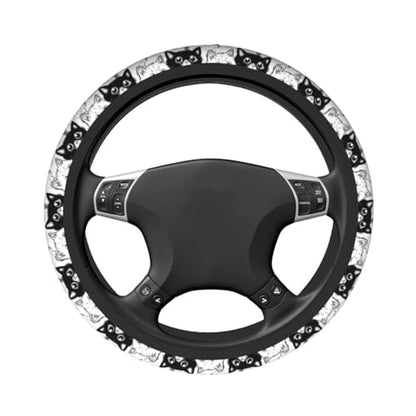 Cat Steering Wheel Covers Non Slip Neoprene Universal 15 Inch Steering Wheel Protector Car Cover for Men Women - color: Cat2