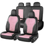 Coverado Car Seat Covers Full Set, Pink Car Seat Covers, Luxury Leather Car Seat Cover with Carbon Fiber Textured Design, Spill-Proof Seat Cushions, Automotive Seat Cover Universal Fit Most Cars - color: BlackPink, size: Full set
