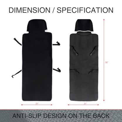 Universal Cloth Car Seat Covers Full Set with Buckle Fastening, Water-Resistant Fabric Auto Interior Protector – Fits Most Cars, SUVs, Trucks (Black) - style: Black