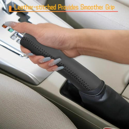 Genuine Leather Handbrake Protector Cover Compatible with Toyota Corolla 2009-2013 Anti-Slip Hand Brake Parking Lever Sleeve Black