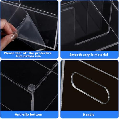Acrylic Coffee Cup Holder for Countertop Coffee Station Accessories & Organizer 3 Slots Clear Coffee Bar Organizer for Cup Lid Straw