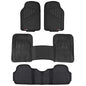Motor Trend FlexTough 3-Row Heavy Duty Rubber Floor Mats & Liners Mega Truck/SUV/Van Combo - Heavy Duty All Weather Protection, Universal Trim to Fit, Black - color: Black