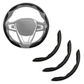 Carbon Fiber Steering Wheel Cover 3pcs Anti-Slip Car Steering Wheel Accessories Snap on Grip 15 inch Universal Matte Black