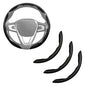 Carbon Fiber Steering Wheel Cover 3pcs Anti-Slip Car Steering Wheel Accessories Snap on Grip 15 inch Universal Matte Black