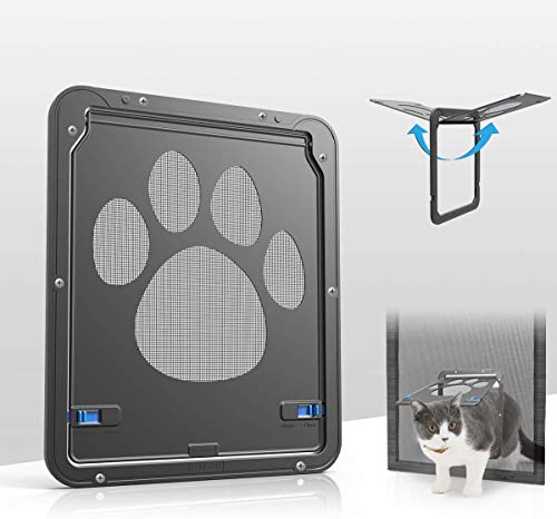 LESTP Pet Door - Automatic Lock Dog & Cat Screen Protector for Sliding Doors (Large) - size: Large