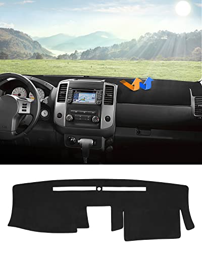 Autorder Dashboard Cover Mat Fit for 2007-2021 Nissan Frontier/2009-2012 Suzuki Equator Accessories Dash Cover Flannel Dash Mat Sunshade Glare UV Rays Protector - size: 2007-2021 Nissan Frontier (Black)