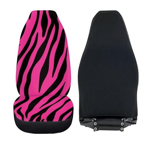 Universal Car Front Seat Covers Purple Zebra Print 2 Pieces Thin Car Accessories Breathable Automotive Seats Protector Fit for Most Cars SUV Sedans Hatchbacks - color: Purple Zebra