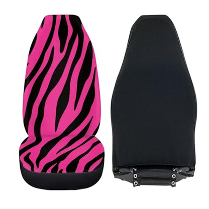 Universal Car Front Seat Covers Purple Zebra Print 2 Pieces Thin Car Accessories Breathable Automotive Seats Protector Fit for Most Cars SUV Sedans Hatchbacks - color: Purple Zebra