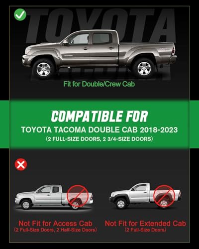 VIWIK Floor Mats for Toyota Tacoma 2018 2019 2020 2021 2022 2023 (Only for Double Cab) Automotive All Weather Custom Fit Floor Liner for 1st and 2nd Row Car Mats TPE Black - style: for 2018-2023 Toyota Tacoma