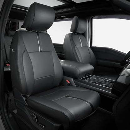 Super Cover® for Ford F150 Seat Covers 2015-2024 2025 2026 Full Set, for F-150 XL/XLT Leather Truck Seat Cover, for F150 Accessories 2016 2017 2018 2019 2020 2021 2022 2023, Only for Bucket Seat