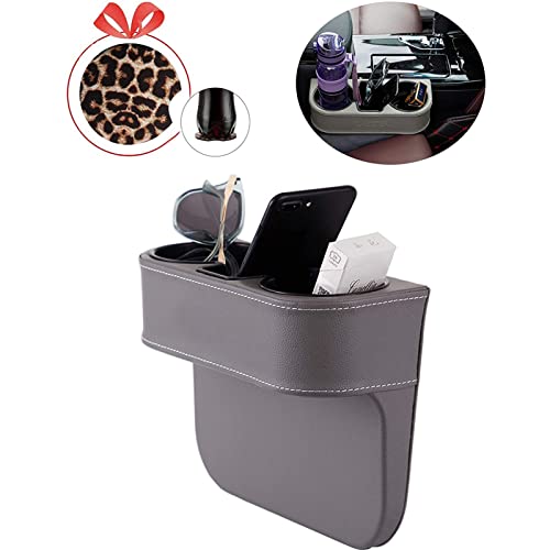 Car Seat Organizer Cup Drink Holders,Multifunctional Gap Filler Storage Box,Insert Organization Helps Reduce Distracted Driving&Holds phone Mount Mug Bottle Cellphones Coasters Wallet Cards (XBD-Gray) - color: XBD-Gray