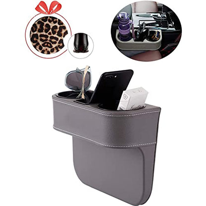 Car Seat Organizer Cup Drink Holders,Multifunctional Gap Filler Storage Box,Insert Organization Helps Reduce Distracted Driving&Holds phone Mount Mug Bottle Cellphones Coasters Wallet Cards (XBD-Gray) - color: XBD-Gray