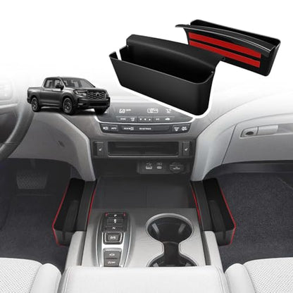 Muslogy for 2017-2024 2025 2026 Ridgeline Center Console Shifter Storage Box ABS Material Console Side Organizer Left & Right 2PCS Set with Stronger Tape Compatible with Honda Ridgeline 2017-2026 - size: Ridgeline 2PCS Console Side Storage