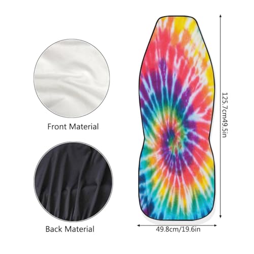Pehede Car Seat Cover Rainbow Color Tie Dye Front for Cars, Easy to Install Cover Set, Accessories Auto Trucks Van SUV,2 Packs - color: Multi28