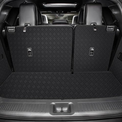 Cargo Liner for QX60 2022-2026, All Weather Leather Cargo Mat & Backrest Mat (with Rear Left and Right Side Panels) - color: Infiniti QX60 Cargo Backrest Mat-C