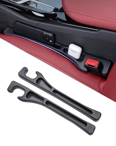 Car Seat Gap Filler, 2 PCS No Drop Seat Guard Drop Seat Gap Fillers Between Seat and Console Stop Things from Dropping Phone and Key Storage (BLACK-01) - color: Black-01