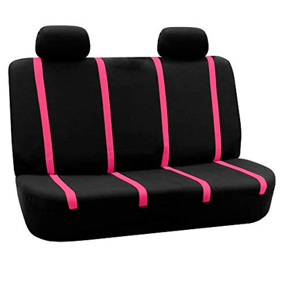 FH Group Car Seat Covers Rear Set Cloth - Car Seat Covers with Removable Headrest,Universal Fit,Automotive SeatCovers,Washable Car SeatCover for SUV,Sedan,Van Pink - color: Pink, size: Rear Set