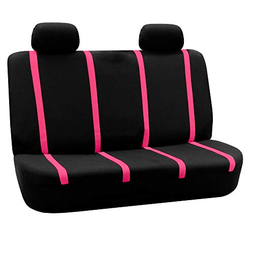 FH Group Car Seat Covers Rear Set Cloth - Car Seat Covers with Removable Headrest,Universal Fit,Automotive SeatCovers,Washable Car SeatCover for SUV,Sedan,Van Pink - color: Pink, size: Rear Set