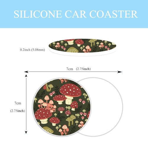 Mushroom Steering Wheel Cover Anti-Slip and Practical 14.5-15 Inch Universal Steering Wheel Cover with 2 Pieces Car Coasters Suitable for Men Women