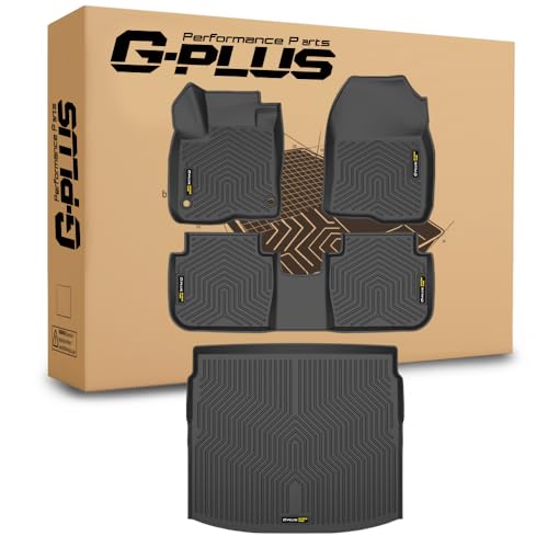 G-PLUS Floor Mats & Cargo Liners 4PCS,Compatible with Honda CRV 2023 2024 2025(Include Hybird), TPE All Weather 1st & 2nd Row Floor Mats and Car Trunk Mat (Upper Position) Black - size: 23-25|Fit Honda CRV|4PCS