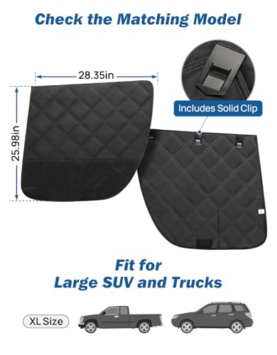 JOYTUTUS Dog Car Door Protector Compatible with Large SUV/Trucks, Waterproof & Anti-Scratch Door Protector from Dog Scratching with Storage Pockets (2 Packs Universal Fit) - size: Fit for Large SUV/ Trucks