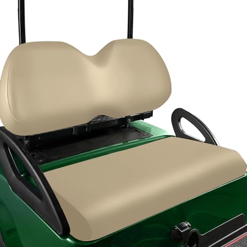 Golf Cart Front Seat Covers Staple On Replacement for Club Car Precedent 2004+ Golf Cart Seat Beige Micro Fiber Leather Seat Cover - color: Beige, size: Club Car Precedent 2004+