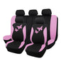Flying Banner Butterfly car seat Covers ful Set Fashion Universal Lady Woman Female Rear Bench Split Colorized (Pink Black, Full Set) - color: Pink Black, size: Full set