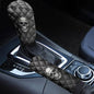 Skull Print Car Gear Shift Cover and Handbrake Cover Set, Soft Anti-Slip Car Handbrake Cover with Gear Shift Knob Covers, Easy to Install, Universal Fits, 2 Piece Set - color: Black and Gray - Skull