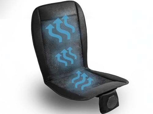 Cooling Car Seat Cover- Premium Quality Black Comfortable 12V Cooling Car Seat Cushion- Breathable Adjustable Temperature Cooling Cushion for Car, Van, Home (1 Pack)