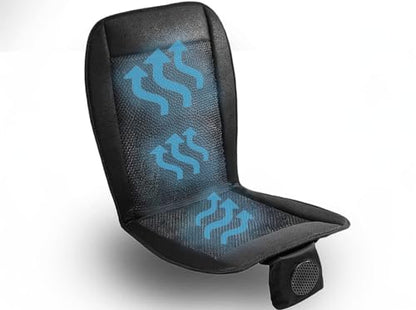 Cooling Car Seat Cover- Premium Quality Black Comfortable 12V Cooling Car Seat Cushion- Breathable Adjustable Temperature Cooling Cushion for Car, Van, Home (1 Pack)