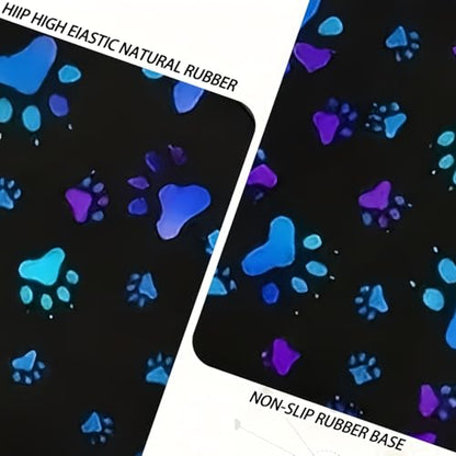 Universal Car Trunk Mat 29" x 39", Blue-Purple Footprints All Weather Trunk Protection Cargo Liner,Durable Cargo Mat Rear Trunk Liner, Stylish Vehicle Interior Accessories Suitable for Most Car Models - color: Blue-Purple Footprints