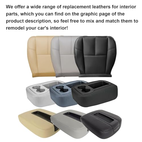 GXARTS Jump Seat Armrest Cover Black Compatible with Chevy Silverado Tahoe Avalanche Suburban GMC Sierra Yukon Yukon XL 2007 2008 2009 2010 2011 2012 2013 2014 Center Console Cover with Zipper Design - color: Black