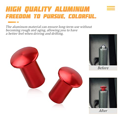 Turn Knob Drift Button, 2 Pcs E-Brake Handle Handbrake Emergency Cover, Hand Spin Turn Lever Knob Lock Button, Aluminum Replacement Car Accessories Compatible with GT86, FRS, BRZ