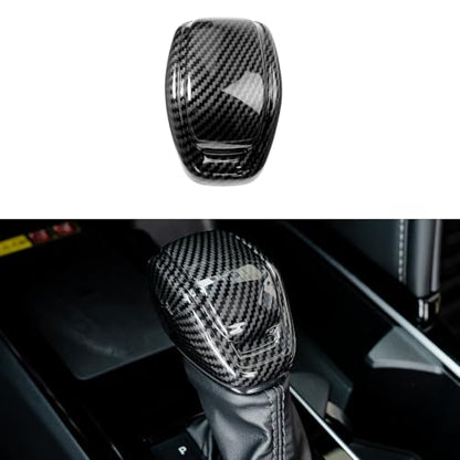 for RAV-4 No Tape Gear Shift Knob Cover Automatic Transmission Boots Shift Lever Trims Compatible with Toyota RAV4 2019-2025, Highlander 2020-2025 (Full Cover No Double-Side-Tape)