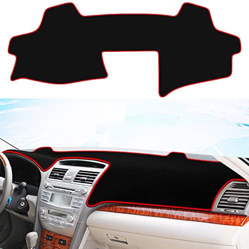 Dashboard Cover Dash Cover Mat Pad Carpet Custom Fit for Camry 2007 2008 2009 2010 2011 Accessories Anti-Skid Center Console Protector Cover Mat(Red Edge) - color: Red Edge, size: For Toyota Camry 2007-2011