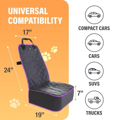Active Pets Dog Car Seat Cover, Waterproof Front Seat Protector for SUV Truck Sedan, Pet Safety Travel Comfort System with Universal Fit, Pink - color: Pink