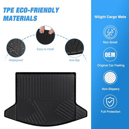 Nilight Cargo Mats for Mazda CX5 CX-5 2017 2018 2019 2020 2021 2022 2023 2024 2025 All Weather Protection Heavy Duty Cargo Liners - color: 2017-2025 Mazda CX5 Cargo Mat