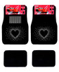 Universal Fit Car Truck Front/Rear 4-Piece Full Set Crystal Bling Rhinestone Design Studded Black Carpet Floor Mats - Pack of 4 (Empty Heart/Black) - color: Empty Heart/Black