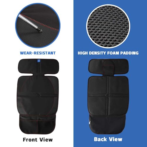 funbliss Car Seat Protector for Baby Child 2 Packs Black,Waterproof Seat Protector with Thickest Padding for Baby Car,Dog Mat,Cover Pad Protects Automotive Vehicle Leather